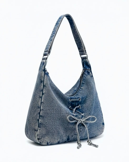Acid Wash Denim Edge Bag