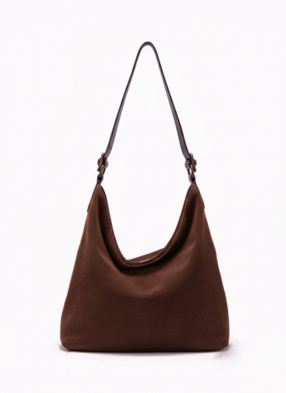 Chocolate Curved Hobo Bag