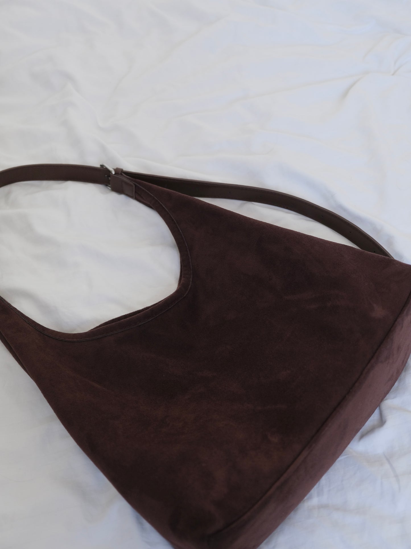 Chocolate Curved Hobo Bag
