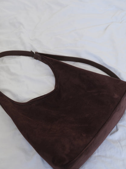 Chocolate Curved Hobo Bag