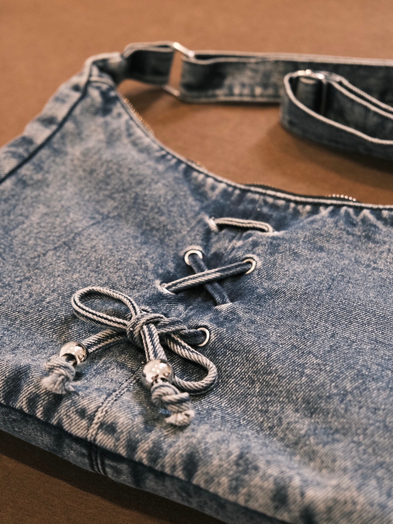 Acid Wash Denim Edge Bag