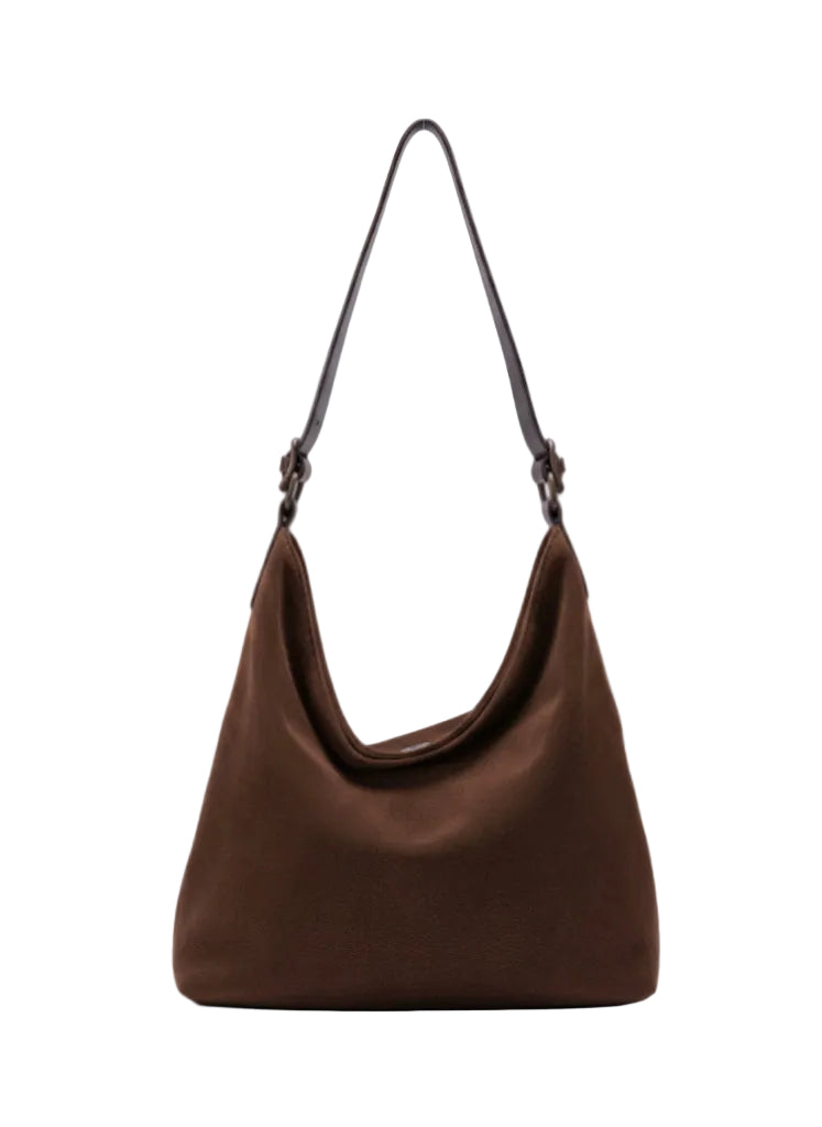 Chocolate Curved Hobo Bag